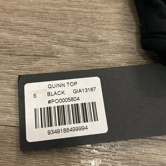 I Am Gia Black Cut Out Pearl Chain Crop Top - Picture 3 of 4